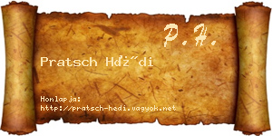 Pratsch Hédi névjegykártya